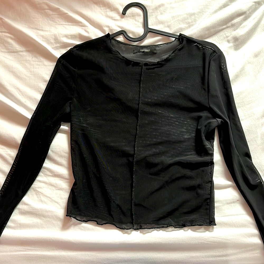 forever 21 black mesh top-black tube top included